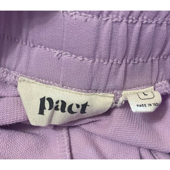 Pact Women’s Large Organic Cotton Pull On Shorts Purple Lavender with Pockets - Picture 5 of 10